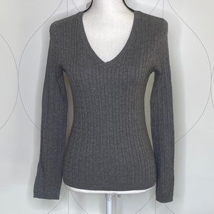 NWT Anne Klein Cable Sweater Medium Grey Heather S
